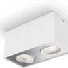 Philips MyLiving Dimmable LED Spot Lights 5049231P0 – 2-Bulb Ceiling & Wall Fixture, Warm White 50° Beam, Metal, Energy Efficient, for Bedroom, Kitchen, Living Room and Hallway, White