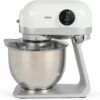 LIVOO Professional Stand Mixer 1200W – 5L Stainless Steel Bowl, 6 Speed Levels, Food Processor with Planetary Movement, Easy Clean Design, Versatile Kitchen Appliance, Includes Whisk, Dough Hook & Flat Beater, White – DOP234