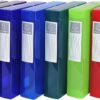Exacompta Filing Boxes A4 PP Elasticated Iderama Collection 60mm Spine – 250x330mm, Semi-Translucent, Label, Assorted Colours, Pack of 8, For Office, School, Home, Document Storage, Organisation, Ref 59660E