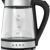 AENO Smart Electric Kettle EK1S – 1.7 L Glass & Stainless Steel Electric Kettle, 5 Tea Modes, Precise Temp 25‑100 °C, App / Voice Control, Keep Warm (60 min), Energy Efficient, Black／White