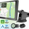 ATOTO 7″ Portable Wireless Apple CarPlay Android Auto Car Stereo – Touchscreen QLED Display, 1080p Dash Cam, Auto Dimmer, Remote, AUX/FM/Bluetooth Audio, Plug-n-Play for Cars, Vans, Trucks, UK Model P807SD-FC