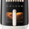 Bear Smart Air Fryer 5L with Visible Cooking Window, 2000W Dual Heating, 8-in-1 Multicooker, Touch Screen, Cream – Oil-Free Frying, Healthy Cooking, Family Meals, Home Kitchen, Apartment, Small Spaces, Easy Clean, Energy Efficient