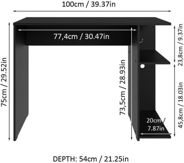 Unityj Uk Computers MEQATS Compact Gaming Computer Desk 2 1346