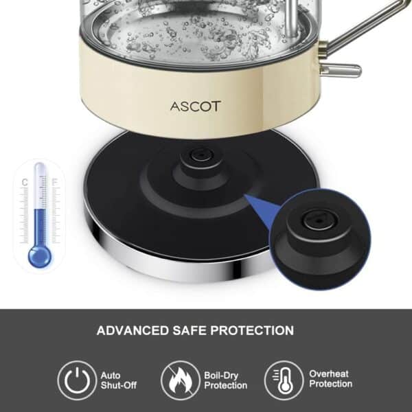 Unityj Uk Kitchen Appliances ASCOT Electric Kettle, Glass Electric 2 1818
