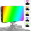 MEQATS W140 RGB LED Video Light, 360° Portable Colour Camera Light, 2500K-9000K, CRI95+, 4 Modes, 3100mAh Battery, Cold Shoe Mount, Type-C Charging, for Vlog, TikTok, Photography, Living Vlogs