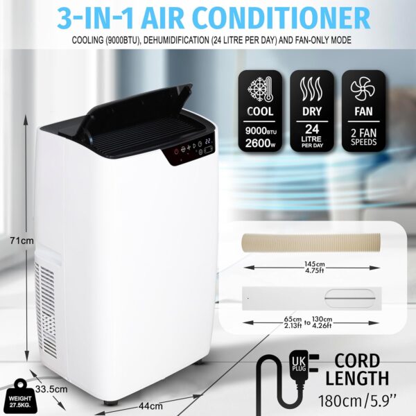 Unityj Uk Appliances Nyxi 9000 BTU Portable Air Conditioner 2 760