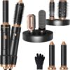 Atopskins 6 in 1 Hot Air Styler – 1000W Ionic Hair Dryer Brush Set with Round Brush, Curling Iron, Straightening Brush, Thermal Brush for Volumizing, Styling & Anti-Frizz Results