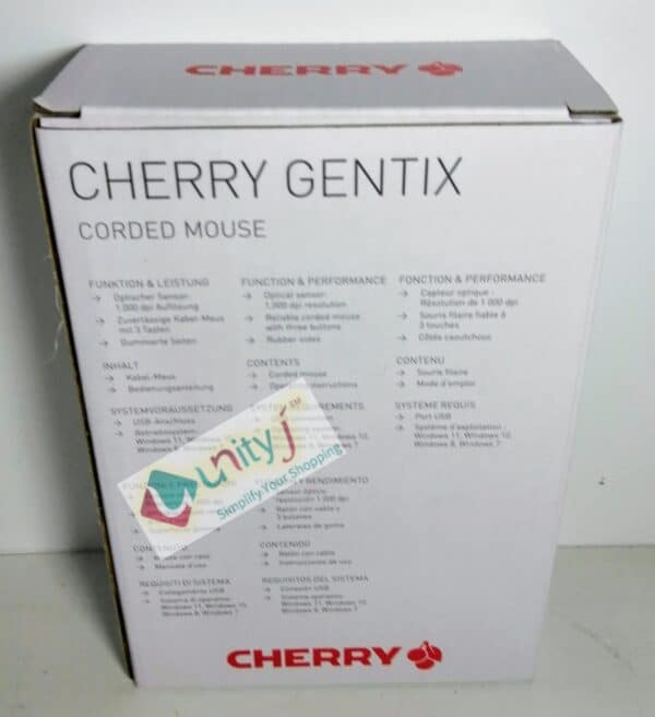 Unityj Uk Computers CHERRY GENTIX CORDED, Wired Mouse 1 1790