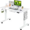 MAIDeSITe Standing Desk Electric Height Adjustable Desk – 120x60cm Sit Stand Desk with USB Port, Memory Settings, Cable Tray, Carbon Steel Frame, Ergonomic White Workstation for Home Office, Study, and Flexible Workspaces – White