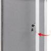 Swansea Lockable Notice Board 67x50cm (4xA4) Gray Fabric Display Board with Aluminium Frame – Tamperproof Acrylic Door, Secure Key Lock, Ideal for Home, Office, School, Community Centers