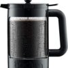 Bodum French Press Cold Brew Coffee Maker, 1.5L (51 oz), Black, Innovative Locking Lid System, Two Lids for Fridge and Plunger Use, No Paper Filters Needed for Richer Flavour, Dishwasher Safe, Ideal for Home, Office, Travel, and Small Kitchens