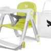APRAMO FLIPPA Booster Seat for Dining Chair – Portable Baby/Toddler High Chair Alternative with Harness & Detachable Tray, Compact & Lightweight for Home, Travel, Holidays, Camping, Restaurants, Indoor/Outdoor, 6 Months to 3 Years (15kg), Green Lime
