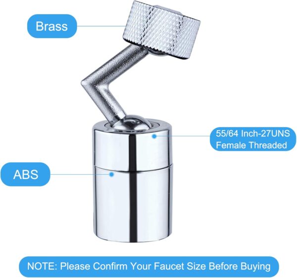 Unityj Uk Bath MEQATS 720° Swivel Faucet Aerator 4 230