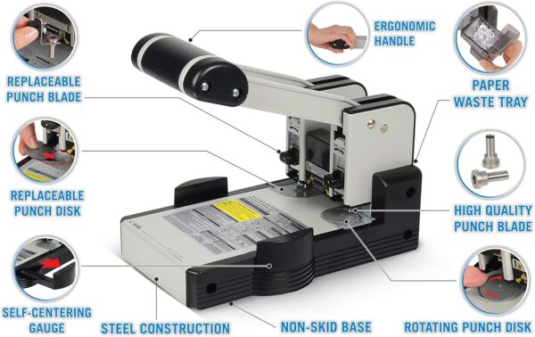 Unityj Uk Office Carl MFG Heavy Duty 2 Hole Punch 7 783