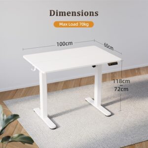 Unityj Uk Computers CLAiKS Electric Standing Desk White 2 2380 Unityj Uk Computers CLAiKS Electric Standing Desk White 2 2380