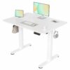 CLAiKS Electric Standing Desk – Height Adjustable, Sit‑Stand Desk for Home Office, 72‑118 cm Range, Steel Frame with Splice Board Top, Quiet Motorised Lift, 3‑Preset Memory Settings, Ergonomic Workstation with Steel Frame – White