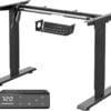 MAIDeSITe Electric Height Adjustable Standing Desk Frame T1 Pro – Two‑Stage Heavy Duty Steel Sit‑Stand Desk Frame 72‑120 cm Height, 96‑160 cm Width, Memory Smart Panel with USB & Child Lock (Black)
